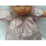 /CelestineBordeaux dress has smocked fabric neck spade dad mom sews doll 36 cm