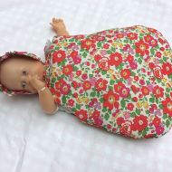 /CelestineBordeaux Red Liberty Betsy pink sleeper doll 30 cm