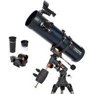 Celestron - AstroMaster 130EQ Newtonian Telescope - Reflector Telescope for Beginners - Fully-Coated Glass Optics - Adjustable-Height Tripod - Bonus Astronomy Software Package