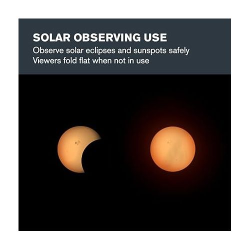 셀레스트론 Celestron - 2-Pack EclipSmart Safe Solar Power Viewers - 2X Magnification - Meets ISO 12312-2:2015(E) Standards - Solar Safe Filter Technology - Observe Eclipses & Sunspots - Includes Eclipse Map