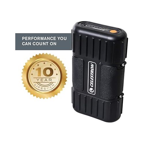 셀레스트론 Celestron - PowerTank Lithium LT Telescope Battery - Rechargeable Portable 12V Power Supply for Computerized Telescopes - 8 Hour capacity/73.3 Wh - 1 USB Ports