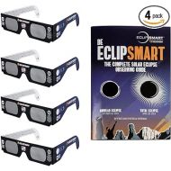 Celestron - EclipSmart Safe Solar Eclipse Glasses Family 4-Pack - Meets ISO 12312-2:2015(E) Standards - Premium Solar Safe Filter Technology - Includes One Size Fits All Glasses + Eclipse Guidebook