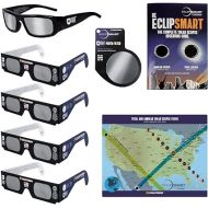 Celestron - 8-Pc EclipSmart Safe Solar Viewing & Imaging Kit - Meets ISO 12312-2:2015(E) Standards - Premium Solar Safe Filter Technology - Includes 5 Glasses + Photo Filter + Guidebook + Map