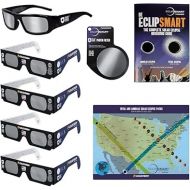 Celestron - 8-Pc EclipSmart Safe Solar Viewing & Imaging Kit - Meets ISO 12312-2:2015(E) Standards - Premium Solar Safe Filter Technology - Includes 5 Glasses + Photo Filter + Guidebook + Map