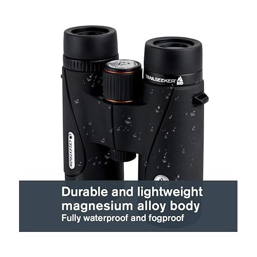셀레스트론 Celestron TrailSeeker 8x42 ED Binoculars - Compact Birdwatching Binoculars with ED Objective Lenses, Broadband Multi-Coated Optics, BaK4 Roof Prism