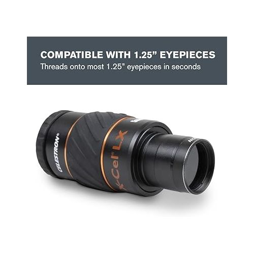 셀레스트론 Celestron - Telescope Moon Filter - Eyepiece Accessory - Reduces Moon Glare and Enhances Lunar Crater Details - Great for Full Moon Observing - Works with Any Telescope That Accepts 1.25