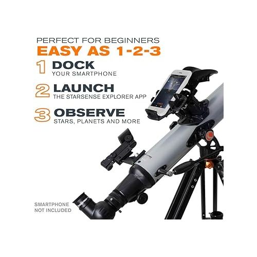 셀레스트론 Celestron - StarSense Explorer LT 80AZ Smartphone App-Enabled Telescope - Works with StarSense App to Help You Find Stars, Planets & More - iPhone/Android Compatible