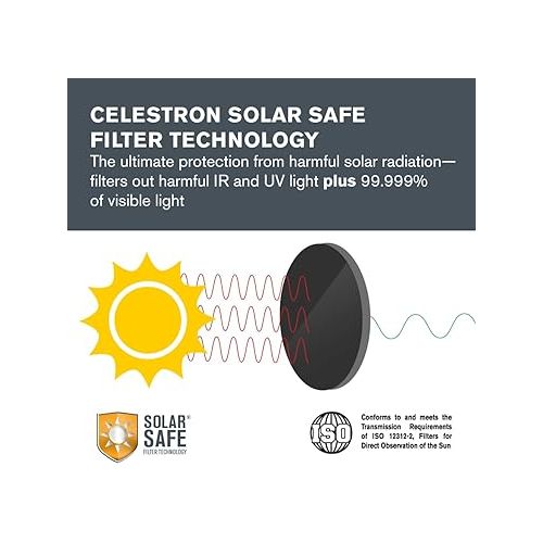 셀레스트론 Celestron - EclipSmart Safe Solar Eclipse Binoculars - Full-Size 10x42MM Solar Binoculars - Exclusive Solar Binocular - Crystal Clear Views of The Sun, Solar Eclipses, Transits & Sunspots - Black