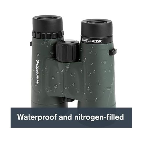 셀레스트론 Celestron - Nature DX 8x42 Binoculars - Outdoor and Birding Binocular - Fully Multi-Coated with BaK-4 Prisms - Rubber Armored - Fog & Waterproof Binoculars - Top Pick Optics