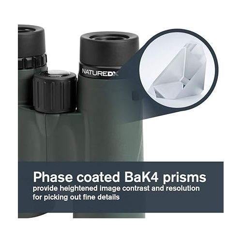 셀레스트론 Celestron - Nature DX 8x42 Binoculars - Outdoor and Birding Binocular - Fully Multi-Coated with BaK-4 Prisms - Rubber Armored - Fog & Waterproof Binoculars - Top Pick Optics