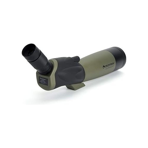 셀레스트론 Celestron - Ultima 80 Angled Spotting Scope - 20-60x Zoom Eyepiece - Multi-Coated Optics for Bird Watching, Wildlife, Scenery and Hunting - Waterproof and Fogproof - Includes Soft Carrying Case