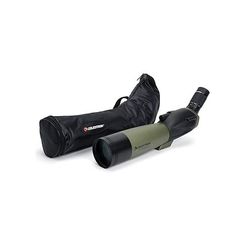 셀레스트론 Celestron - Ultima 80 Angled Spotting Scope - 20-60x Zoom Eyepiece - Multi-coated Optics for Bird Watching, Wildlife, Scenery and Hunting - Waterproof and Fogproof - includes Soft Carrying Case