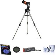 Celestron NexStar 4 SE Maksutov-Cassegrain Computerized Telescope, Bundle with Night Vision Flash Light, Sky Maps Book, 1.25