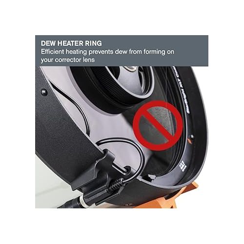 셀레스트론 Celestron - Dew Heater Ring - Aluminum Dew Prevention - Compatible 11” Schmidt-Cassegrain, EdgeHD, RASA Telescope Black