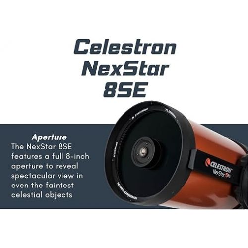 셀레스트론 Celestron NexStar 8SE Schmidt-Cassegrain Computerized Telescope Bundle with Telescope Eyepiece/Filter Accessory Kit (2 Items)