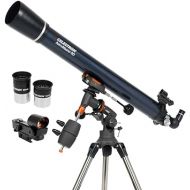 Celestron - AstroMaster 90EQ Refractor Telescope - Refractor Telescope for Beginners - Fully-Coated Glass Optics - Adjustable-Height Tripod - Bonus Astronomy Software Package