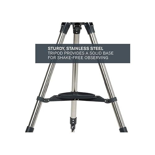 셀레스트론 Celestron - AstroMaster 90EQ Refractor Telescope - Refractor Telescope for Beginners - Fully-Coated Glass Optics - Adjustable-Height Tripod - Bonus Astronomy Software Package