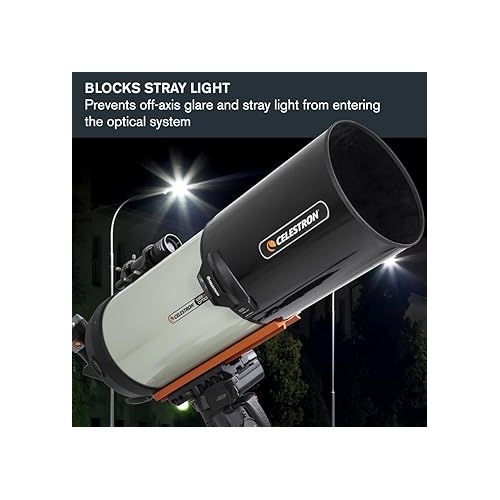 셀레스트론 Celestron - Aluminum Telescope Dew Shield with Cover Cap - Fits 9.25” Schmidt Cassegrain and EdgeHD telescopes