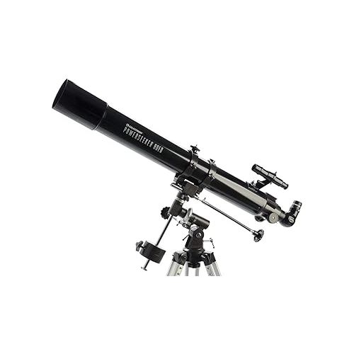 셀레스트론 Celestron: Celestron - PowerSeeker 80EQ Telescope - Manual German Equatorial Telescope for Beginners - Compact and Portable - Bonus Astronomy Software Package - 80mm Aperture