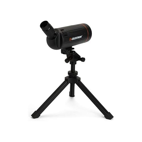 셀레스트론 Celestron - Mini MAK 70mm Angled Spotting Scope - Maksutov Spotting Scope - Great for Long Range Viewing - 25-75x Zoom Eyepiece - Multi-Coated Optics - Rubber Armored - Tabletop Tripod Included