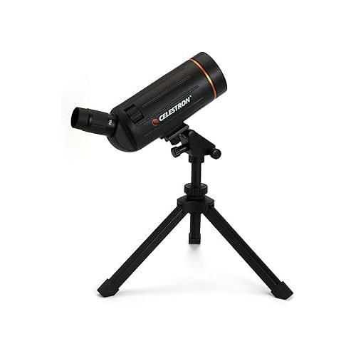 셀레스트론 Celestron - Mini MAK 70mm Angled Spotting Scope - Maksutov Spotting Scope - Great for Long Range Viewing - 25-75x Zoom Eyepiece - Multi-Coated Optics - Rubber Armored - Tabletop Tripod Included