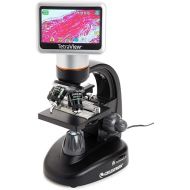 Celestron - TetraView LCD Digital Microscope - Biological Microscope with a Built-in 5MP Digital Camera - Adjustable Mechanical Stage -Carrying Case and 2GB Micro SD Card