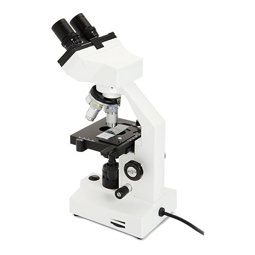 셀레스트론 Celestron - Celestron Labs - Binocular Head Compound Microscope - 40-2000x Magnification - Adjustable Mechanical Stage - Includes 2 Eyepieces and 10 Prepared Slides