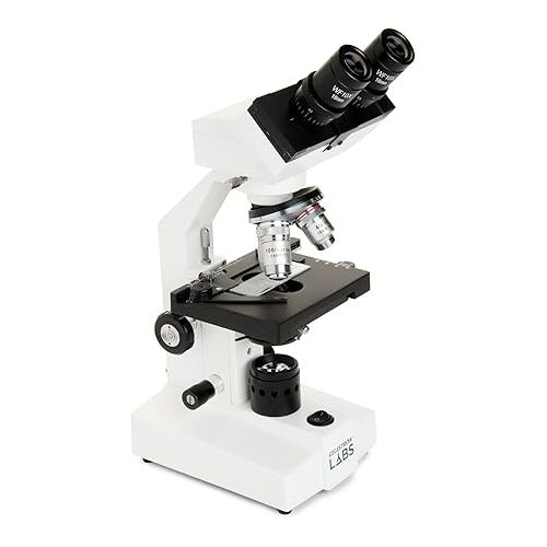 셀레스트론 Celestron - Celestron Labs - Binocular Head Compound Microscope - 40-2000x Magnification - Adjustable Mechanical Stage - Includes 2 Eyepieces and 10 Prepared Slides