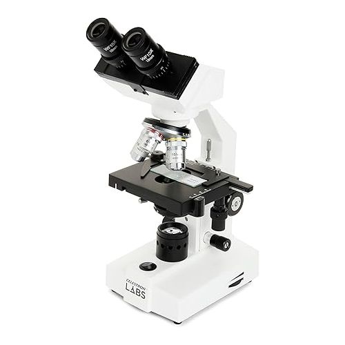 셀레스트론 Celestron - Celestron Labs - Binocular Head Compound Microscope - 40-2000x Magnification - Adjustable Mechanical Stage - Includes 2 Eyepieces and 10 Prepared Slides