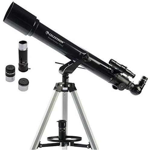 셀레스트론 Celestron - PowerSeeker 70AZ Telescope - Manual Alt-Azimuth Telescope for Beginners - Compact and Portable - BONUS Astronomy Software Package - 70mm Aperture