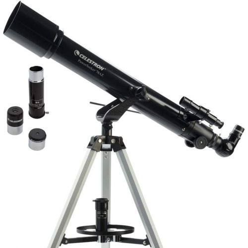 셀레스트론 Celestron - PowerSeeker 70AZ Telescope - Manual Alt-Azimuth Telescope for Beginners - Compact and Portable - BONUS Astronomy Software Package - 70mm Aperture