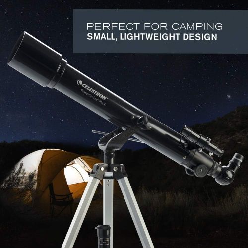 셀레스트론 Celestron - PowerSeeker 70AZ Telescope - Manual Alt-Azimuth Telescope for Beginners - Compact and Portable - BONUS Astronomy Software Package - 70mm Aperture