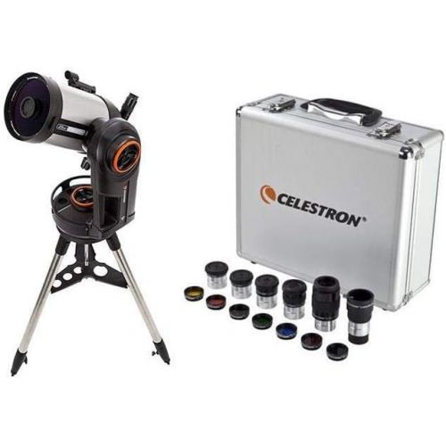 셀레스트론 Celestron NexStar Evolution 6, Schmidt-Cassegrain Telescope with Integrated WiFi - with Deluxe Accessory Kit (5 Plossl Eyepieces, 1.25in Barlow Lens, 1.25in Filter Set, Accessory C