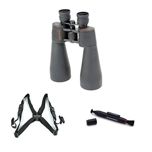 셀레스트론 Celestron 15x70 SkyMaster Porro Prism Binoculars Bundle with LensPen Cleaning Tool and Bino Harness (3 Items)