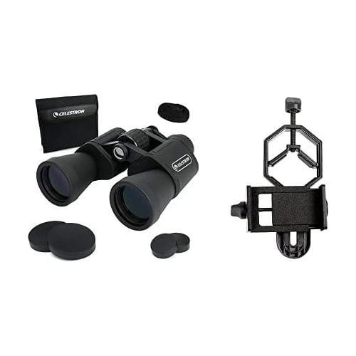 셀레스트론 Celestron UpClose G2 10x50 Porro Binocular, 71256 with Basic Smartphone Adapter 1.25