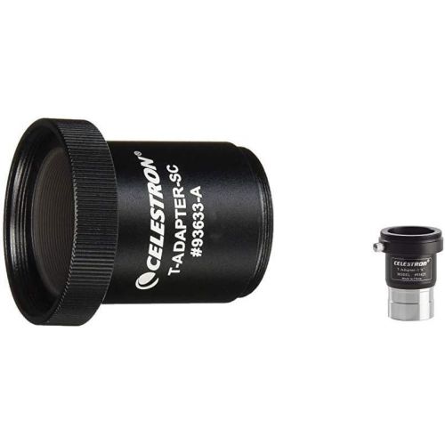 셀레스트론 Celestron T-Adapter with SCT 5, 6, 8 with 9.25, 11, 14, Black (93633-A) & 93625 Universal 1.25-inch Camera T-Adapter