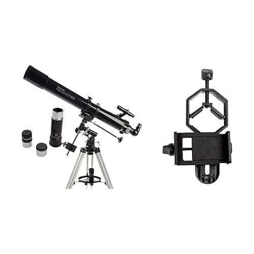 셀레스트론 Celestron PowerSeeker 80EQ Telescope with Basic Smartphone Adapter 1.25 Capture Your Discoveries