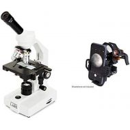 Celestron CM2000CF Compound Microscope w/40x - 2000x power, mechanical stage, 10x and 20x eyepieces, course and fine focus, 3 color filters, emersion oil with Universal Smartphone