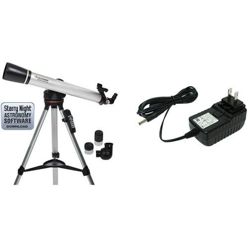 셀레스트론 Celestron 80LCM Computerized Telescope (Black) with Celestron 18778 AC Adapter (Black)