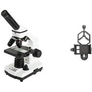 Celestron CM800 Compound Microscope w/40x - 800x power, 10x and 20x eyepieces, AC adapter with Basic Smartphone Adapter 1.25