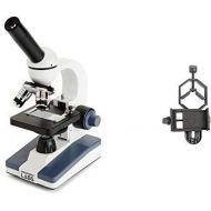 Celestron CM1000C Compound Microscope w/40x - 1000x power, 10x and 25x eyepieces, 3 Fully achromatic objectives, Coaxial focus, AC adapter with Basic Smartphone Adapter 1.25