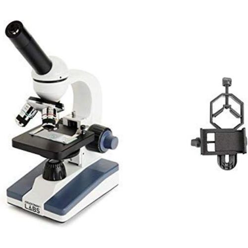 셀레스트론 Celestron CM1000C Compound Microscope w/40x - 1000x power, 10x and 25x eyepieces, 3 Fully achromatic objectives, Coaxial focus, AC adapter with Basic Smartphone Adapter 1.25