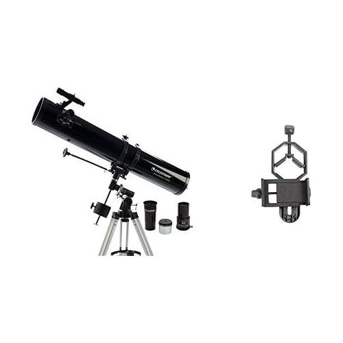 셀레스트론 Celestron 21045 114mm Equatorial PowerSeeker EQ Telescope with Basic Smartphone Adapter 1.25 Capture Your Discoveries