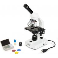 Celestron CM2000CF Compound Microscope w/40x - 2000x power, mechanical stage, Abbe condenser, 4 Fully achromatic objectives, 10x and 20x eyepieces, course and fine focus, 10 prepar