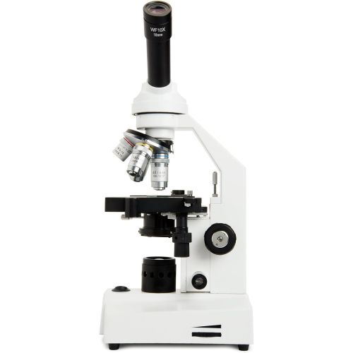 셀레스트론 Celestron CM2000CF Compound Microscope w/40x - 2000x power, mechanical stage, Abbe condenser, 4 Fully achromatic objectives, 10x and 20x eyepieces, course and fine focus, 10 prepar