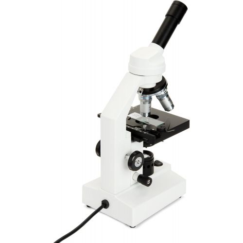 셀레스트론 Celestron CM2000CF Compound Microscope w/40x - 2000x power, mechanical stage, Abbe condenser, 4 Fully achromatic objectives, 10x and 20x eyepieces, course and fine focus, 10 prepar