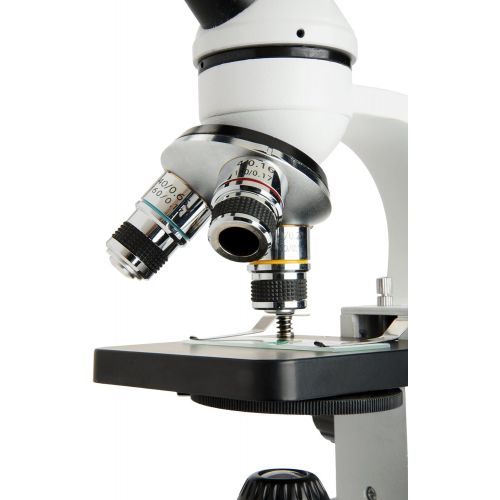 셀레스트론 Celestron CM1000C Compound Microscope w/40x - 1000x Power, 3AA Batteries, 10 Prepared Slides, 10x and 25x eyepieces, 3 Fully achromatic objectives, Coaxial Focus, AC Adapter