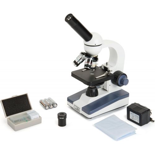 셀레스트론 Celestron CM1000C Compound Microscope w/40x - 1000x Power, 3AA Batteries, 10 Prepared Slides, 10x and 25x eyepieces, 3 Fully achromatic objectives, Coaxial Focus, AC Adapter