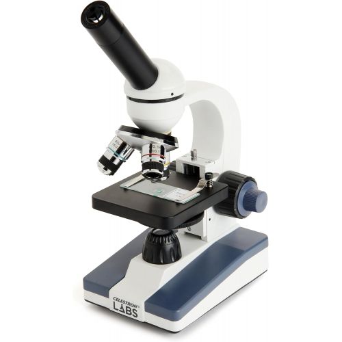 셀레스트론 Celestron CM1000C Compound Microscope w/40x - 1000x Power, 3AA Batteries, 10 Prepared Slides, 10x and 25x eyepieces, 3 Fully achromatic objectives, Coaxial Focus, AC Adapter