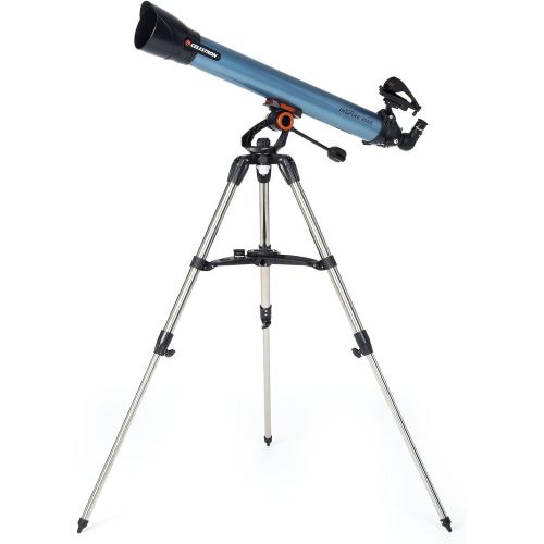 셀레스트론 Celestron Inspire 80AZ Refractor Smartphone Adapter Built-in Refracting Telescope, Blue (22402)